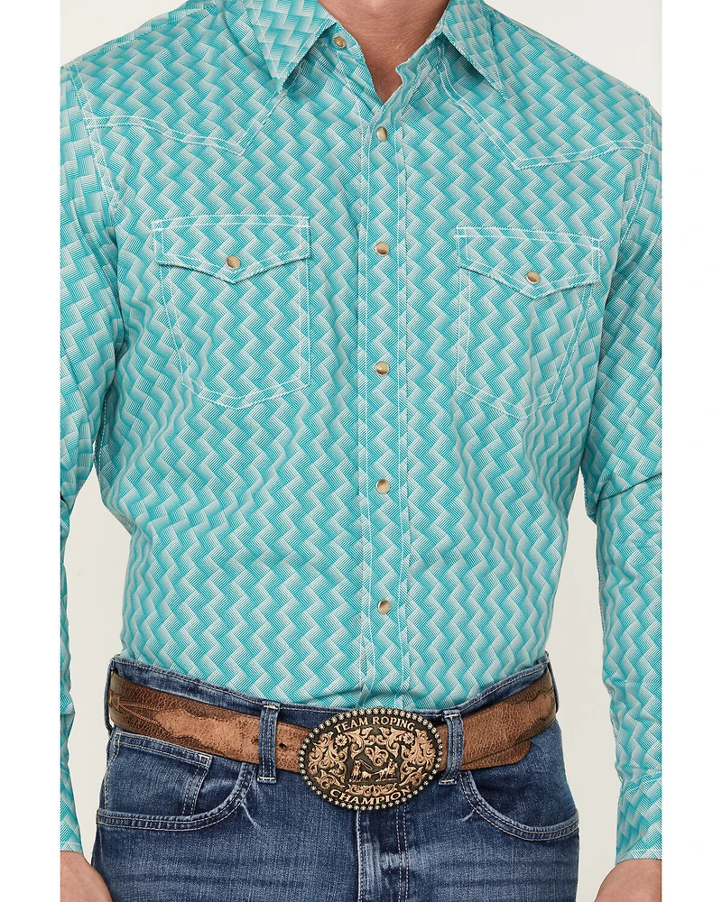Wrangler 20X Men's Square Geo Print Long Sleeve Snap Stretch Western Shirt