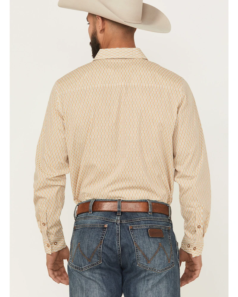 Gibson Trading Co Men's Lampshade Geo Print Long Sleeve Button-Down Stretch Western Shirt