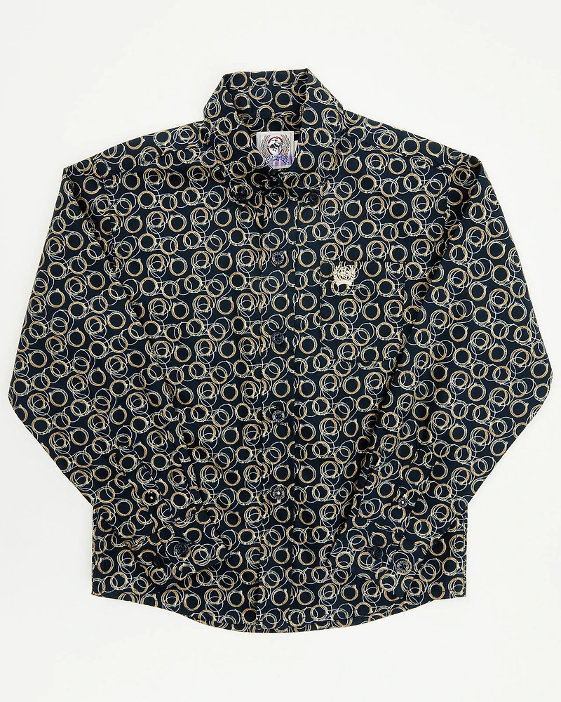 Cinch Toddler Boys' Geo Print Long Sleeve Button-Down Western Shirt