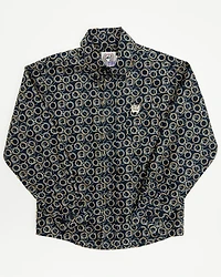 Cinch Toddler Boys' Geo Print Long Sleeve Button-Down Western Shirt