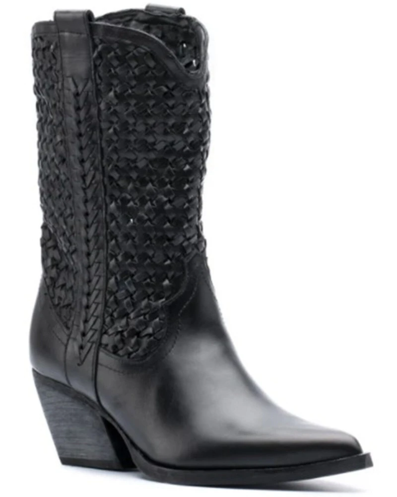 Golo Women's Reverse Woven Shaft Western Fashion Boots - Snip Toe