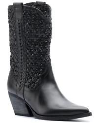 Golo Women's Reverse Woven Shaft Western Fashion Boots - Snip Toe