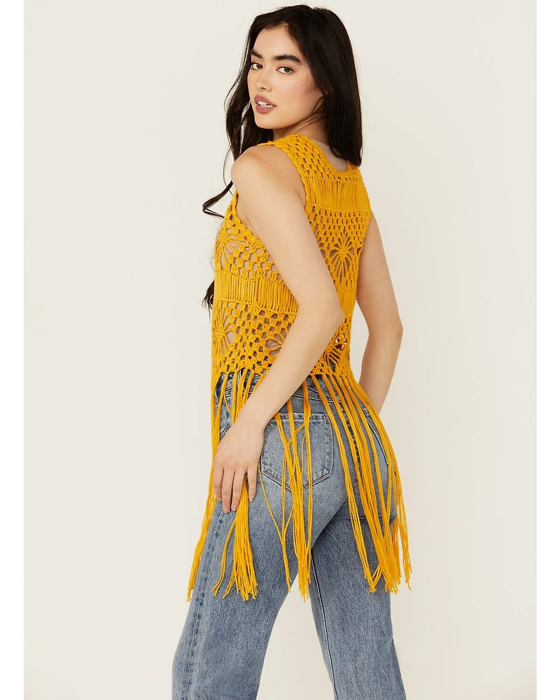 Rock & Roll Denim Women's Crochet Vest