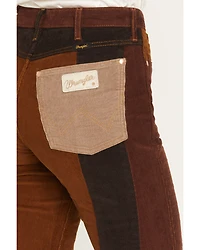 Wrangler X Lainey Wilson Women's High Rise Patchwork Corduroy Bell Bottom Stretch Flare Jeans