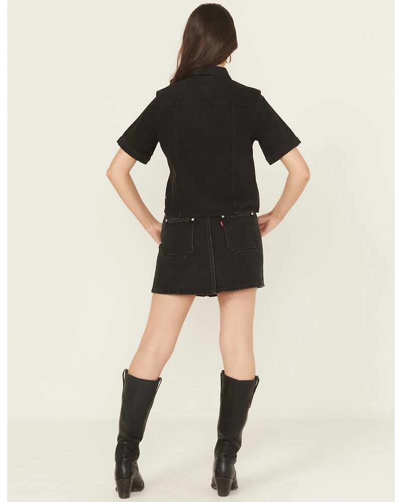 Levi's Women's Moto Icon Zipper Front Denim Mini Skirt