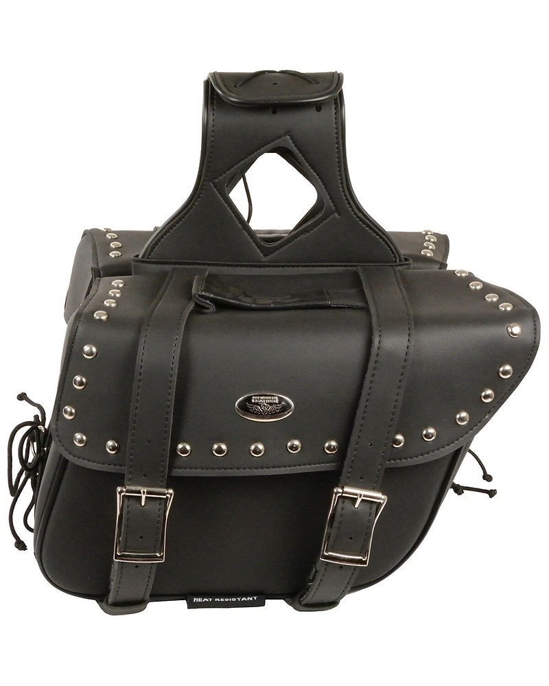 Milwaukee Leather Medium Zip-Off Slanted Throw Over Studded Saddle Bag