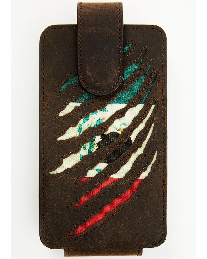Cody James Men's Scratch Mexican Flag Cell Phone Holder Clip-On Case