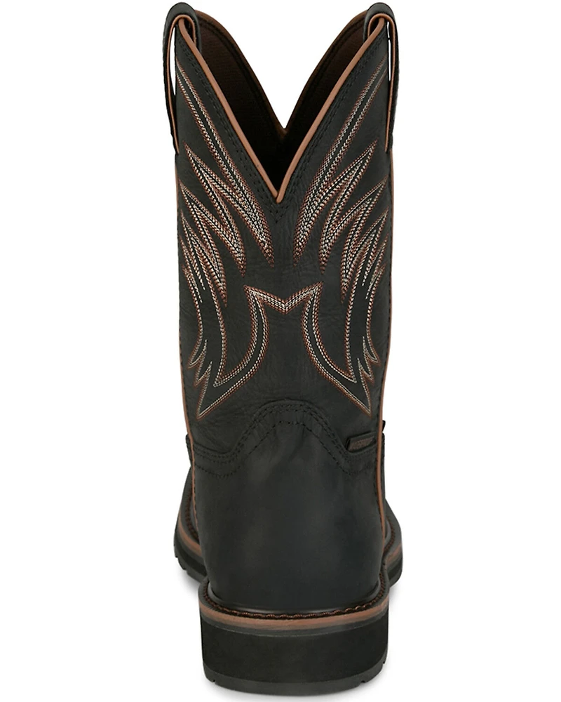 Justin Men's 11" Stampede Widowmaker Waterproof Pull-On Work Boots - Steel Toe