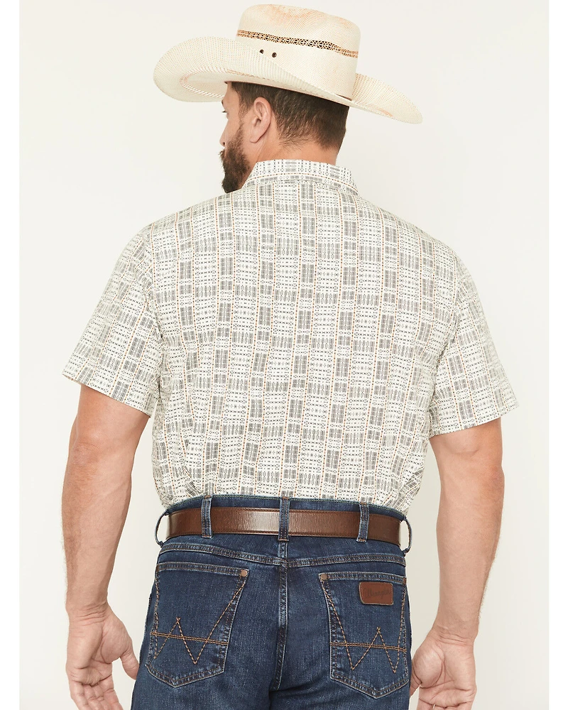 Gibson Trading Co Men's Chicken Scratch Southwestern Print Short Sleeve Button-Down Western Shirt