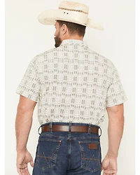 Gibson Trading Co Men's Chicken Scratch Southwestern Print Short Sleeve Button-Down Western Shirt