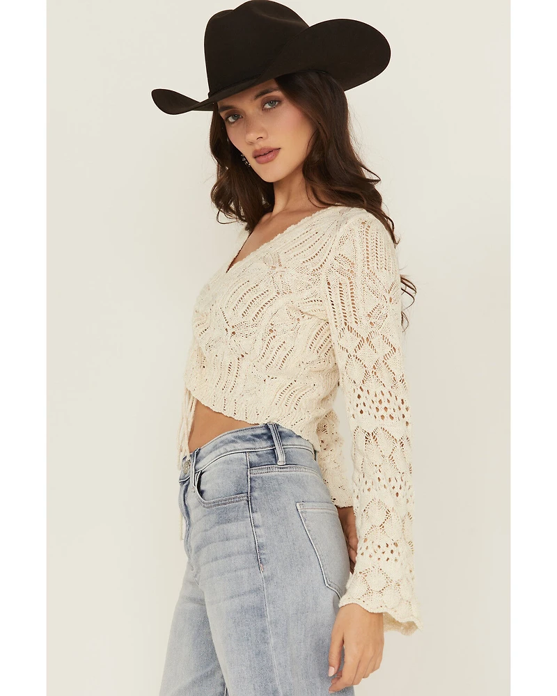Shyanne Women's Ruched Front Bell Sleeve Sweater