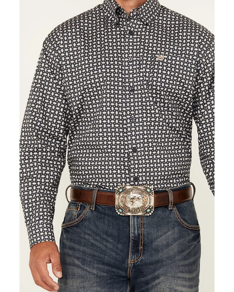 Cinch Men's Geo Print Long Sleeve Button-Down Stretch Western Shirt
