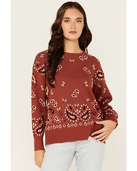 Cotton & Rye Women's Bandana Print Sweater