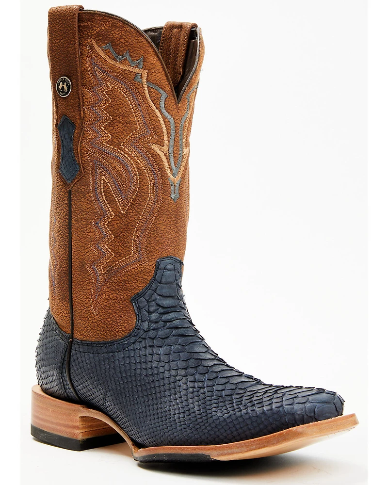 Tanner Mark Men's Exotic Python Western Boots - Broad Square Toe