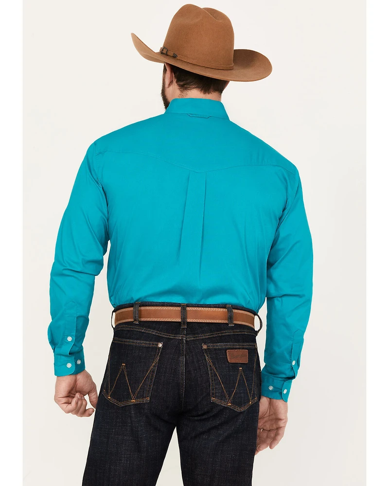Roper Men's Amarillo Solid Long Sleeve Stretch Button Down Western Shirt