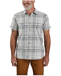 Carhartt Men's Rugged Flex® Plaid Print Relaxed Fit Lightweight Short Sleeve Button-Down Work Shirt