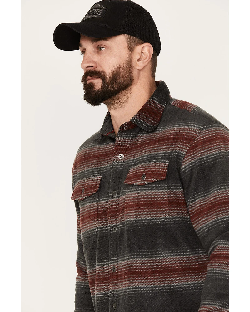 Dakota Grizzly Men's Bowie Button Down Long Sleeve Striped Western Fleece Shirt