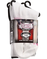 Dan Post Women's Cowgirl Certified Sleek Thin Socks - Black and White