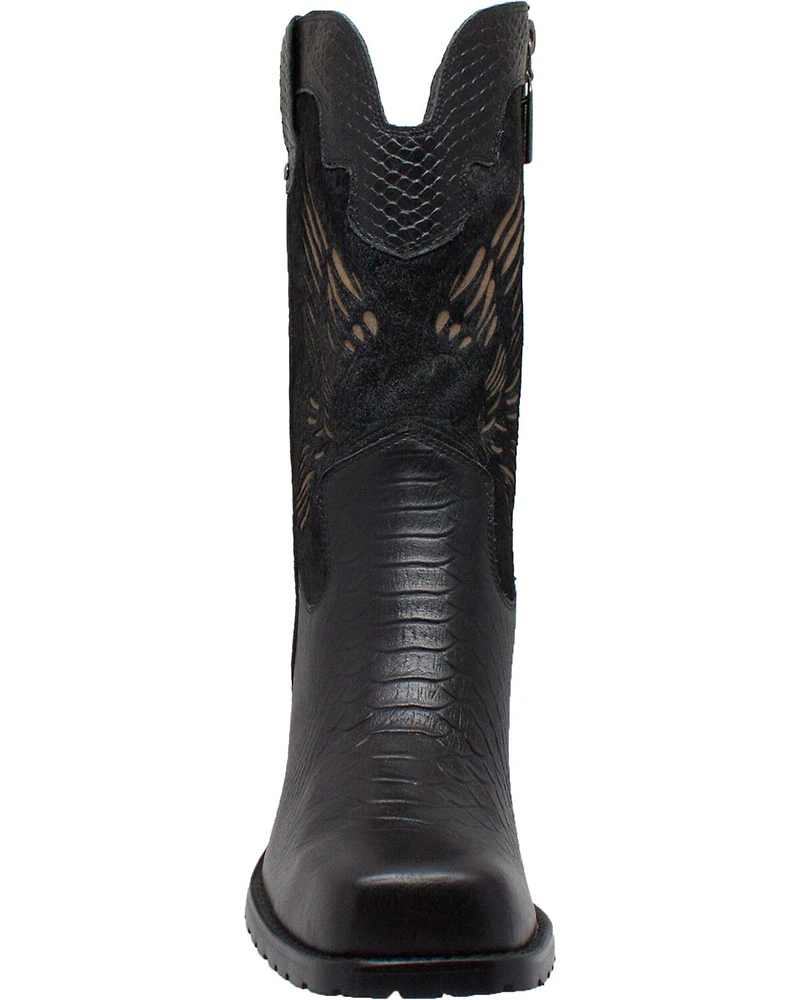 AdTec Women's 11" Laser Eagle Biker Boots