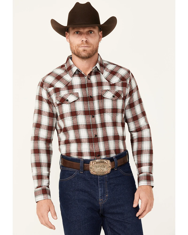 Cody James Men's Alrighty Plaid Print Long Sleeve Snap Western Flannel Shirt