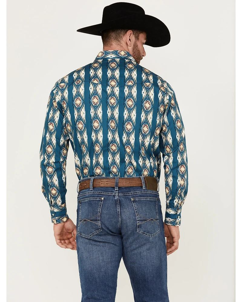 Wrangler Men's Checotah Long Sleeve Pearl Snap Western Shirt