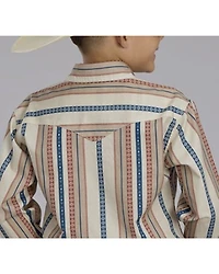 Roper Boys' Striped Long Sleeve Snap Western Shirt