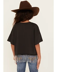 La Land Girls' Guitar Short Sleeve Fringe Graphic Tee