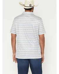 Panhandle Slim Men's Southwestern Print Short Sleeve Pearl Snap Performance Polo