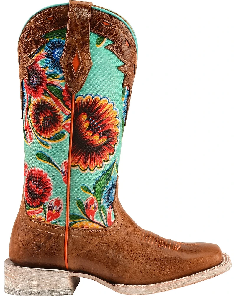 Ariat Women's Floral Textile Circuit Champion Western Boots - Broad Square Toe