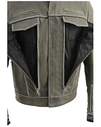 Milwaukee Leather Men's Distressed Utility Pocket Ventilated Concealed Carry Motorcycle Jacket - 4X