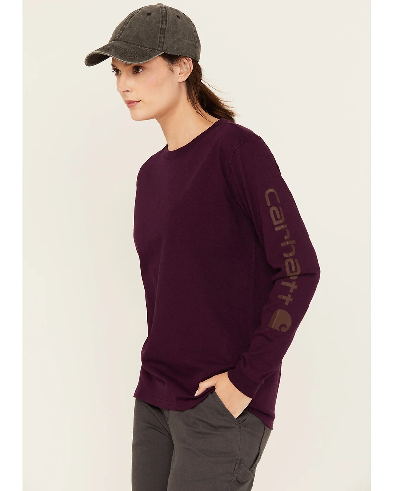 Carhartt Women's Logo Loose Fit Heavyweight Long Sleeve Graphic Work Tee