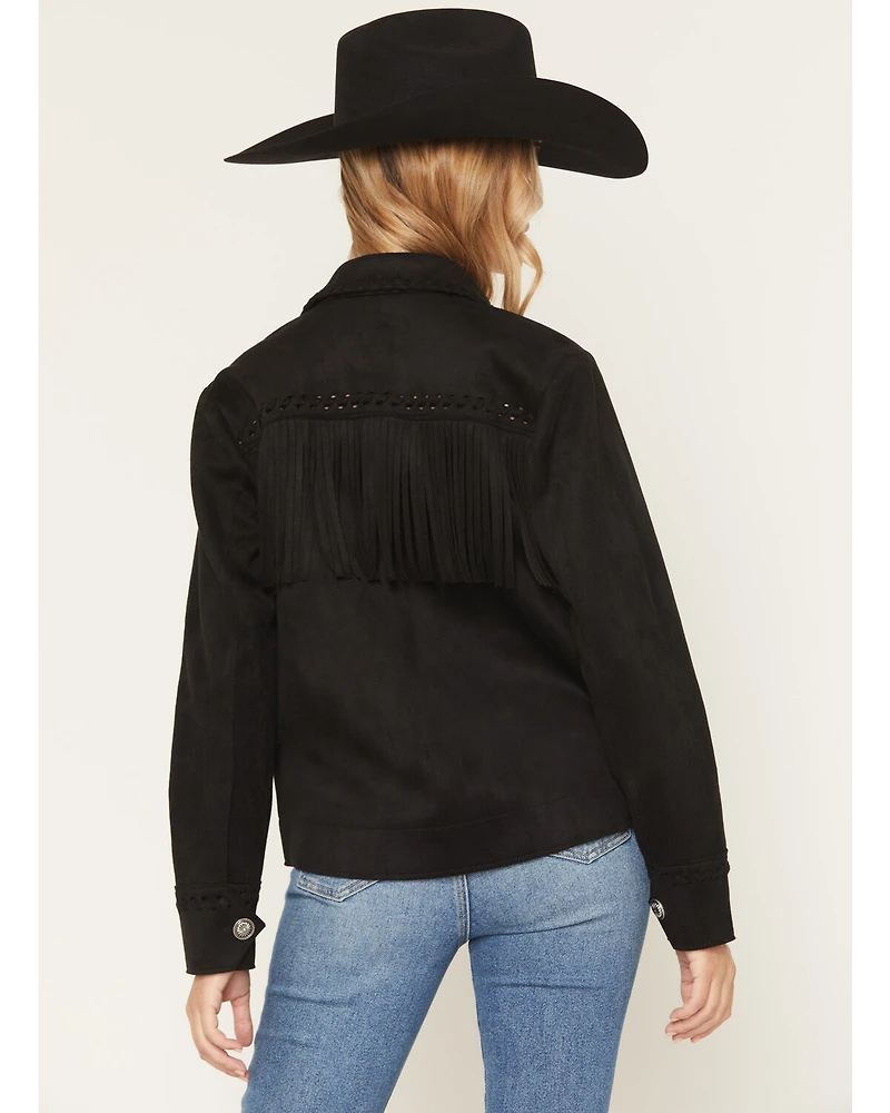 Idyllwind Women's Norton Faux Suede Bonded Fringe Shacket