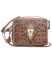 Myra Bag Women's Age Of The Steer Hand Tooled Crossbody Bag