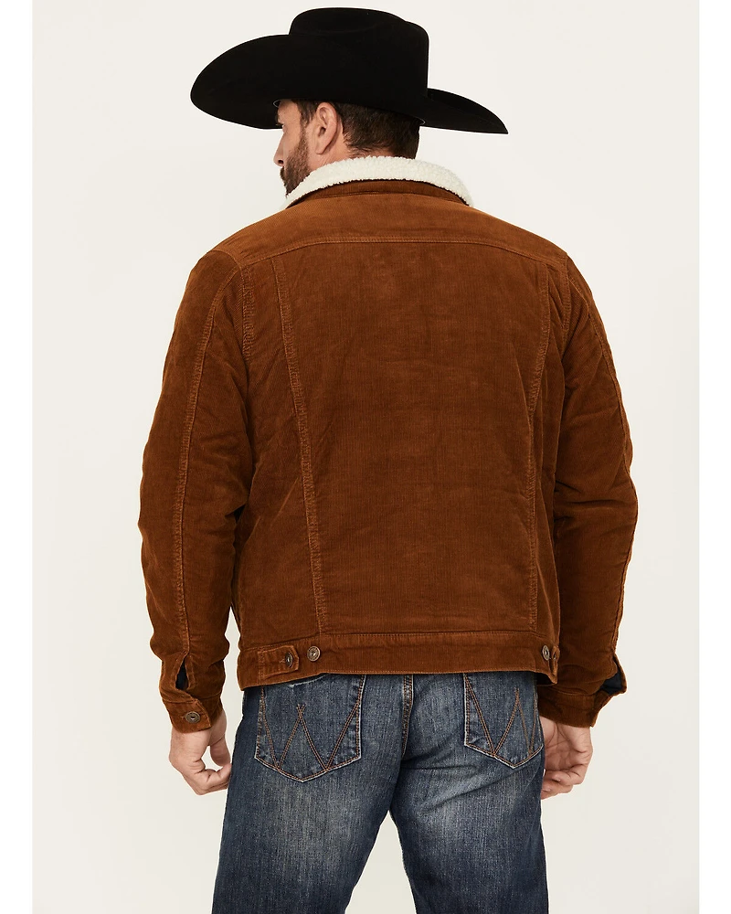 Cody James Men's Roscoe Corduroy Sherpa Lined Trucker Jacket