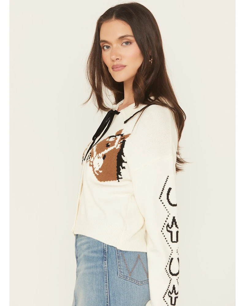 Blue B Women's Horse Button-Down Cardigan
