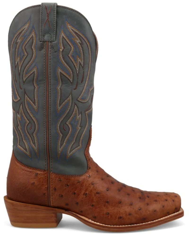 Twisted X Men's 13" Exotic Full Quill Ostrich Western Boots - Square Toe