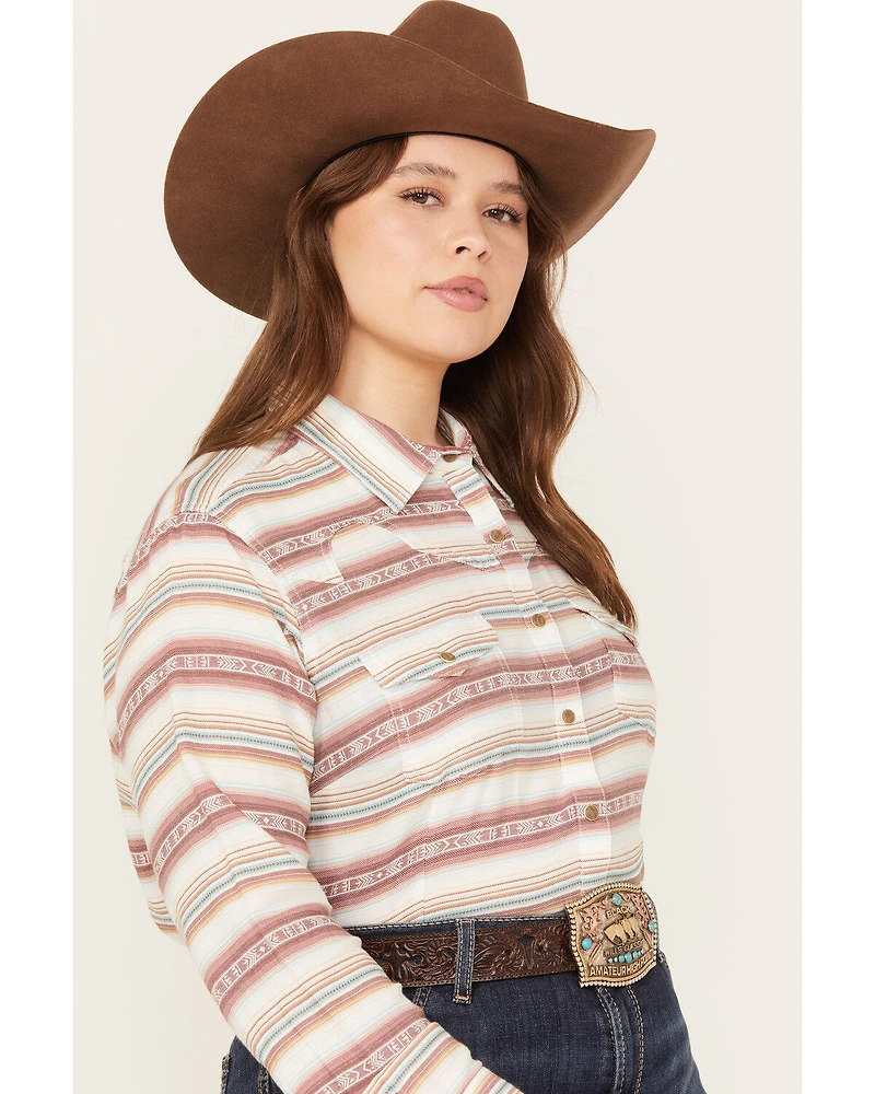 Ariat Women's Serape Jacquard Print Long Sleeve Snap Western Shirt - Plus