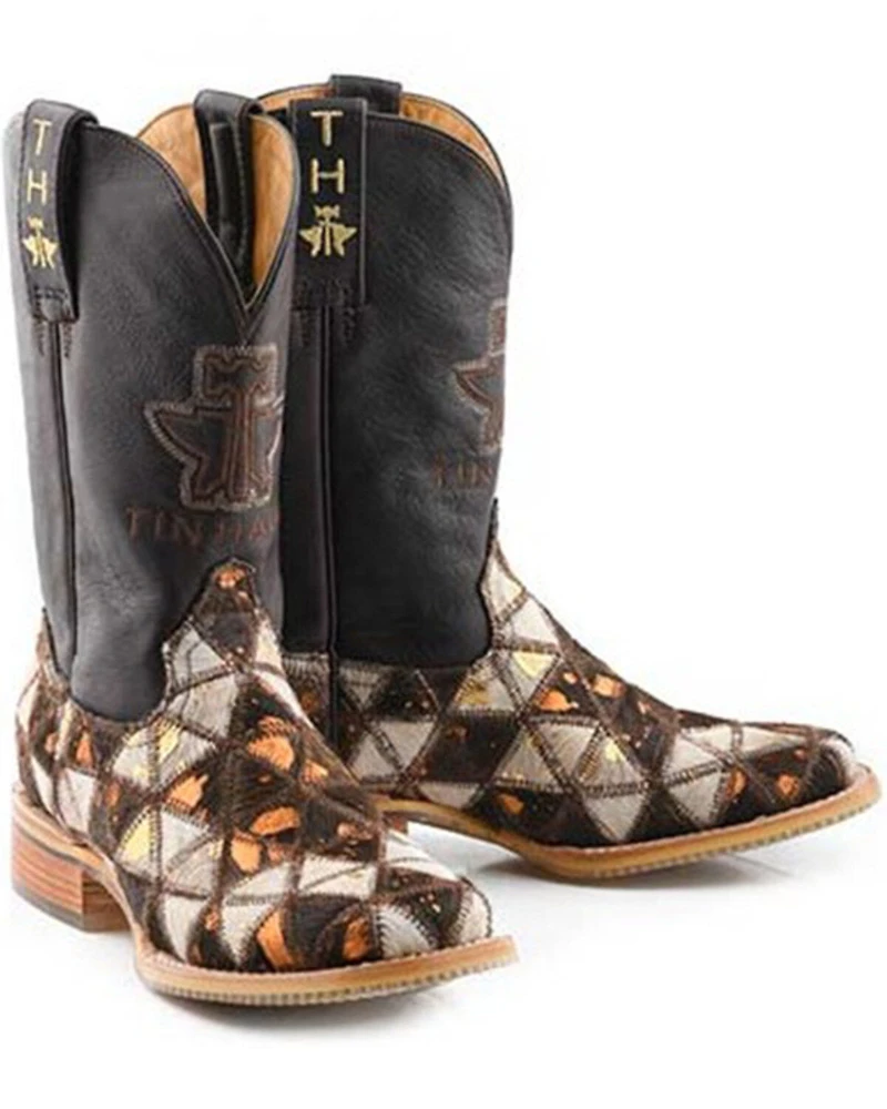 Tin Haul Women's Shaggy Diamonds Western Boots - Broad Square Toe