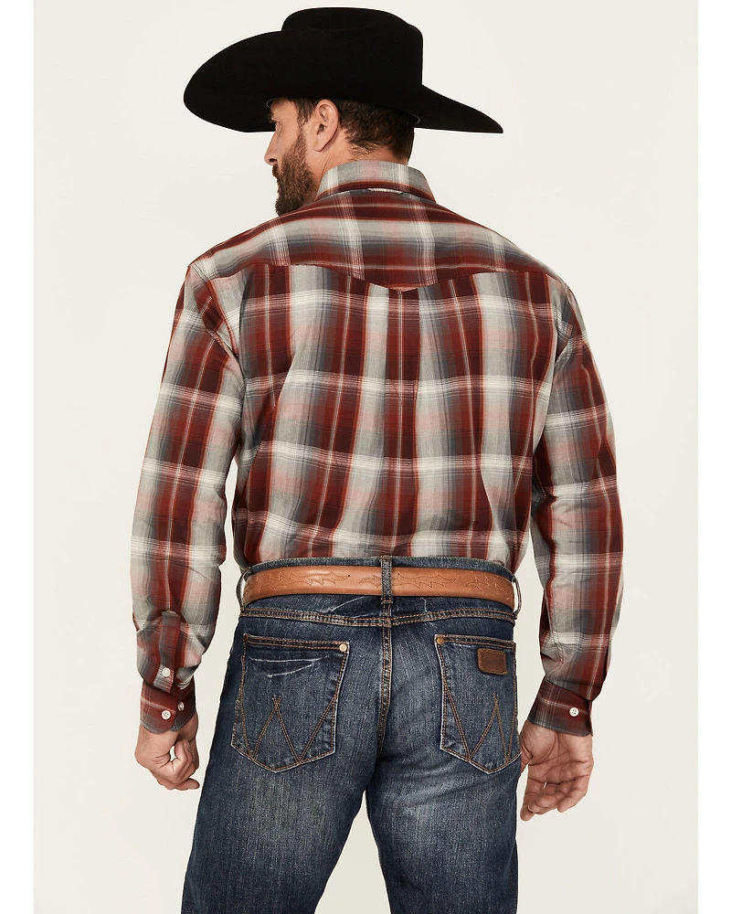 Roper Men's Amarillo Plaid Print Long Sleeve Button-Down Western Shirt