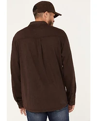 Brothers and Sons Men's Solid Pigment Slub Button Down Western Shirt