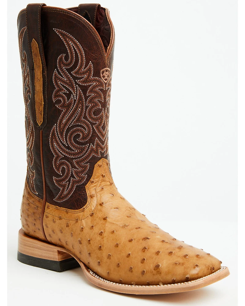 Ariat Men's Classic Cash Exotic Ostrich Western Boots - Broad Square Toe