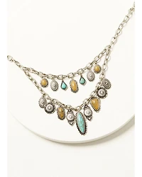 Shyanne Women's Rodeo Sunset Layered Charm Concho Necklace