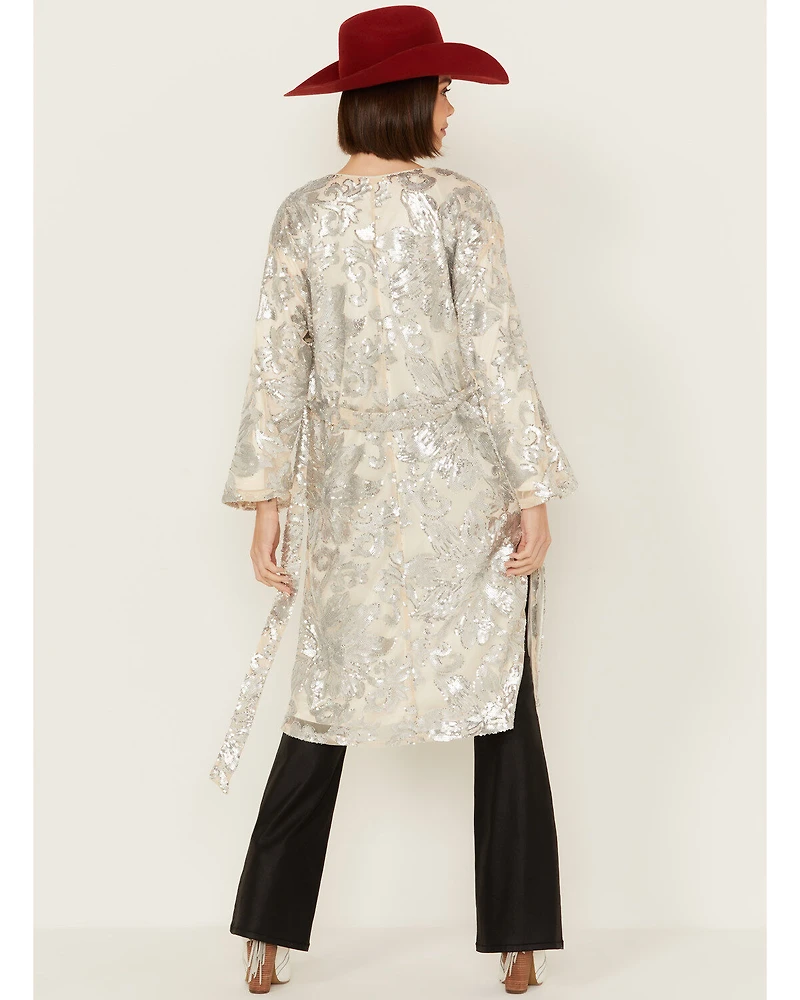 Sadie & Sage Women's Aura Sequin Floral Kimono