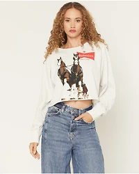 Budweiser Women's Cut Off Crew Neck Sweatshirt