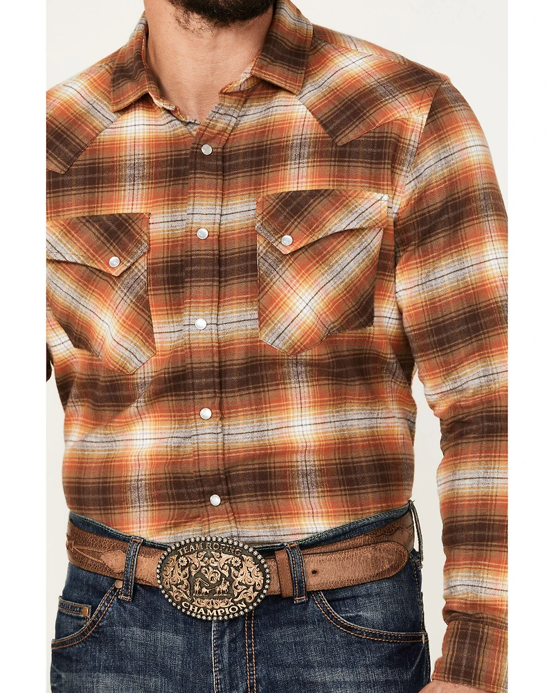Pendleton Men's Wyatt Plaid Print Long Sleeve Pearl Snap Western Shirt