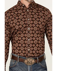 Cody James Men's Bite The Bullet Southwestern Print Long Sleeve Button-Down Stretch Western Shirt - Big