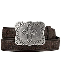 Nocona Belt Co. Women's Embossed Leather Cross Buckle
