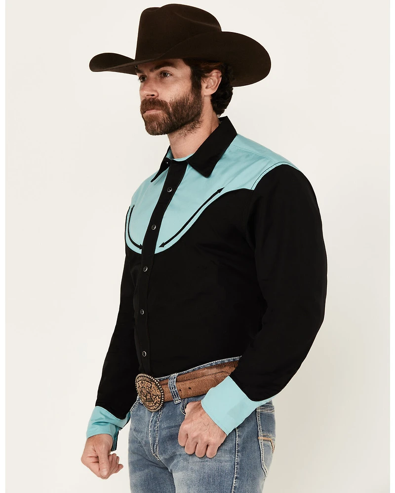 Wrangler Men's Rodeo Ben Solid Long Sleeve Snap Western Shirt