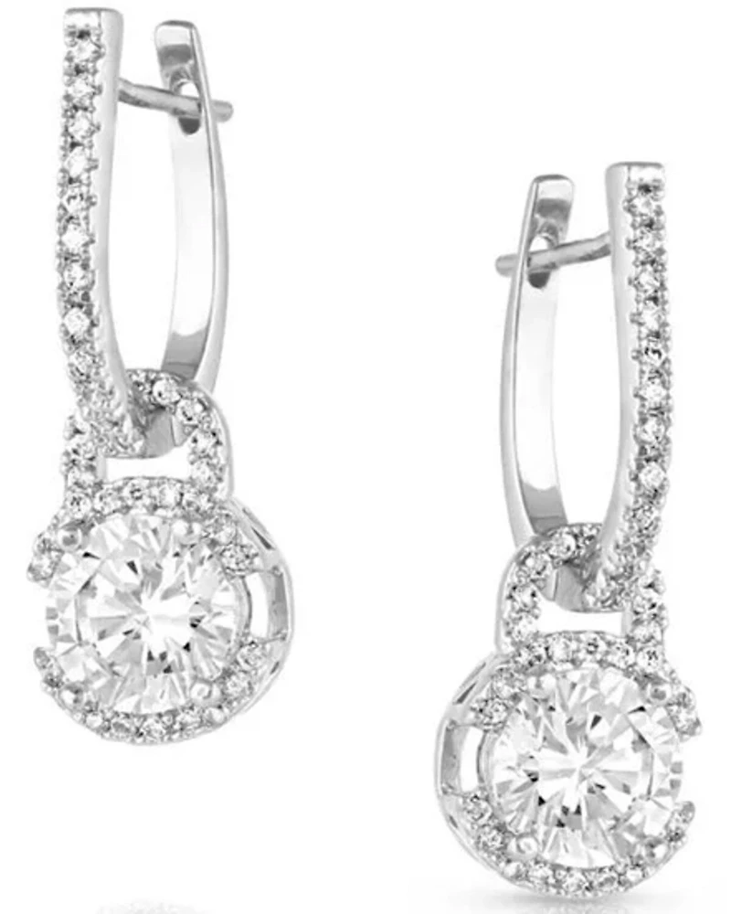 Montana Silversmiths Women's Lock and Key Crystal Earrings
