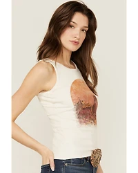 Shyanne Women's Desert Scene Graphic Rib Knit Tank